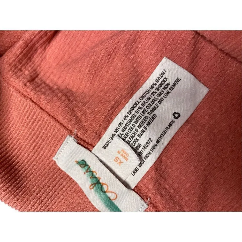 Colsie Ribbed Coral High Rise Seamless Lounge Shorts Women’s XS Stretch Workout